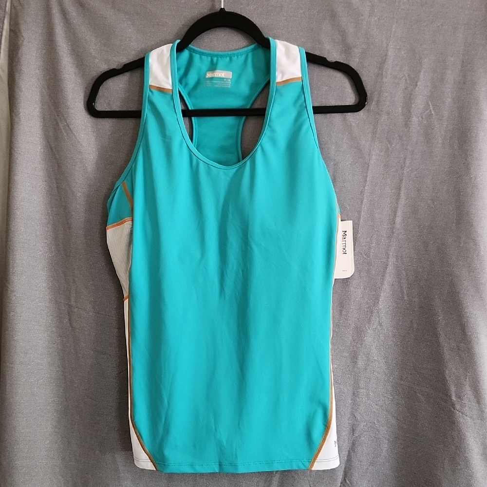 Marmot Blue Fitted Cut Out Tank Top